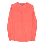 TOMMY HILFIGER Womens Coral Viscose Long Sleeve V-Neck Blouse S Stylish