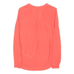 TOMMY HILFIGER Womens Coral Viscose Long Sleeve V-Neck Blouse S Stylish
