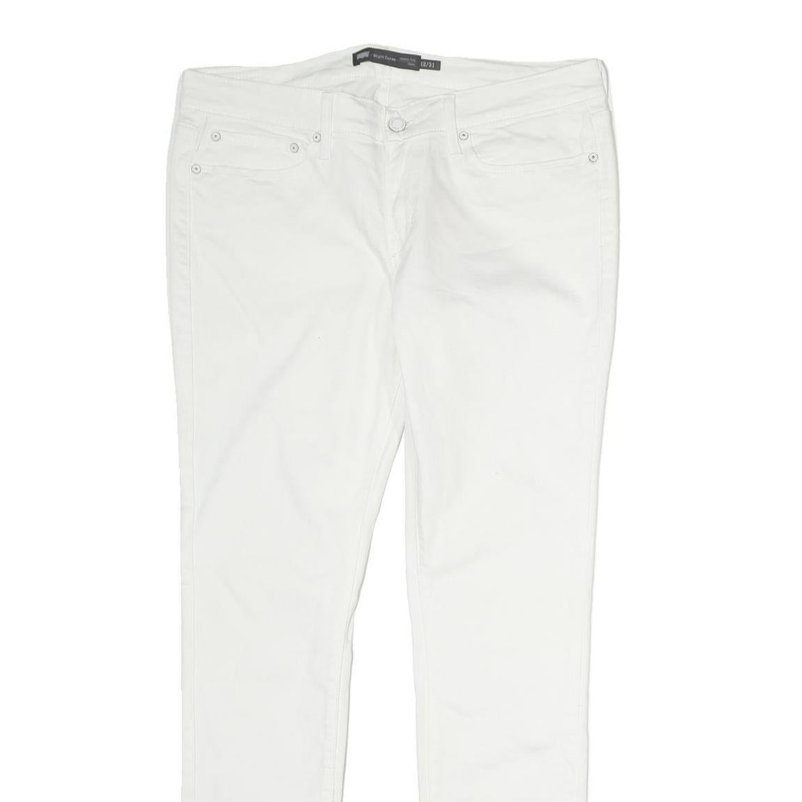 LEVI'S Womens White Slim Skinny Denim Raw Cotton Jeans W34 L31 Stylish Comfort