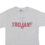 RUSSELL ATHLETIC Mens Grey Trojans Graphic T-Shirt M Crew Neck Short Sleeve