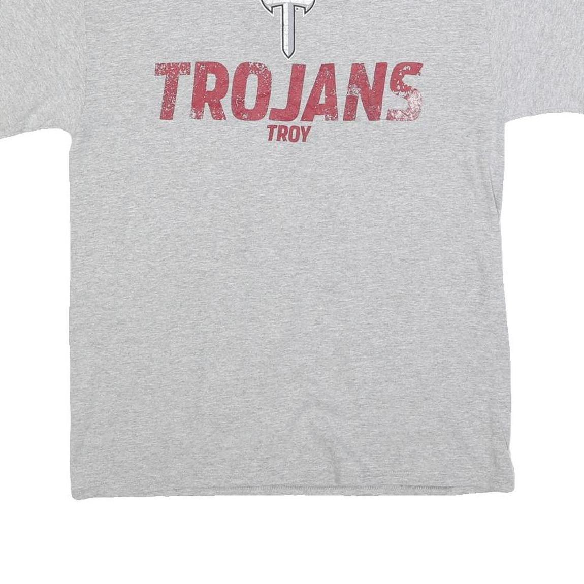 RUSSELL ATHLETIC Mens Grey Trojans Graphic T-Shirt M Crew Neck Short Sleeve