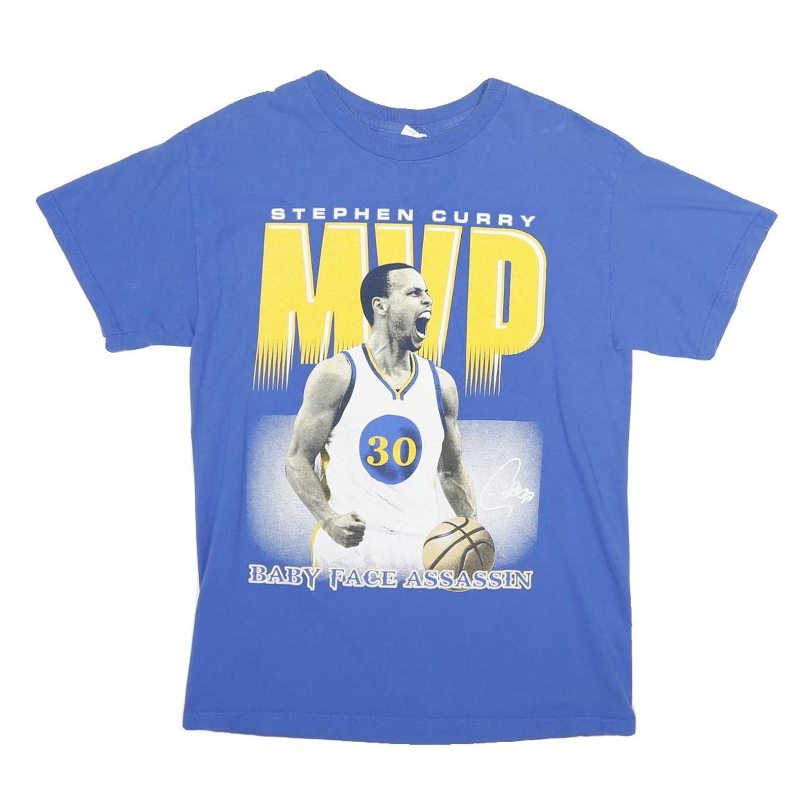 Mens Blue Stephen Curry MVP Graphic T-Shirt Short Sleeve Crew Neck Cotton M