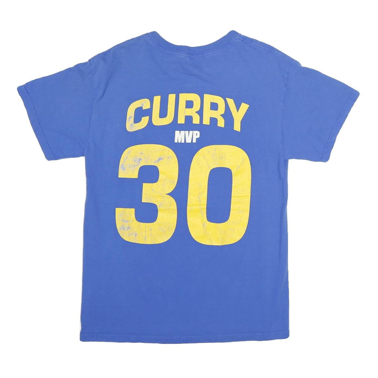 Mens Blue Stephen Curry MVP Graphic T-Shirt Short Sleeve Crew Neck Cotton M