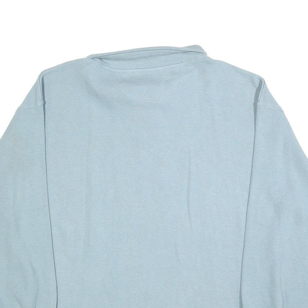 CUFFYS Womens Blue Collar L Floral Heart Embroidered Sweatshirt Casual Pullover