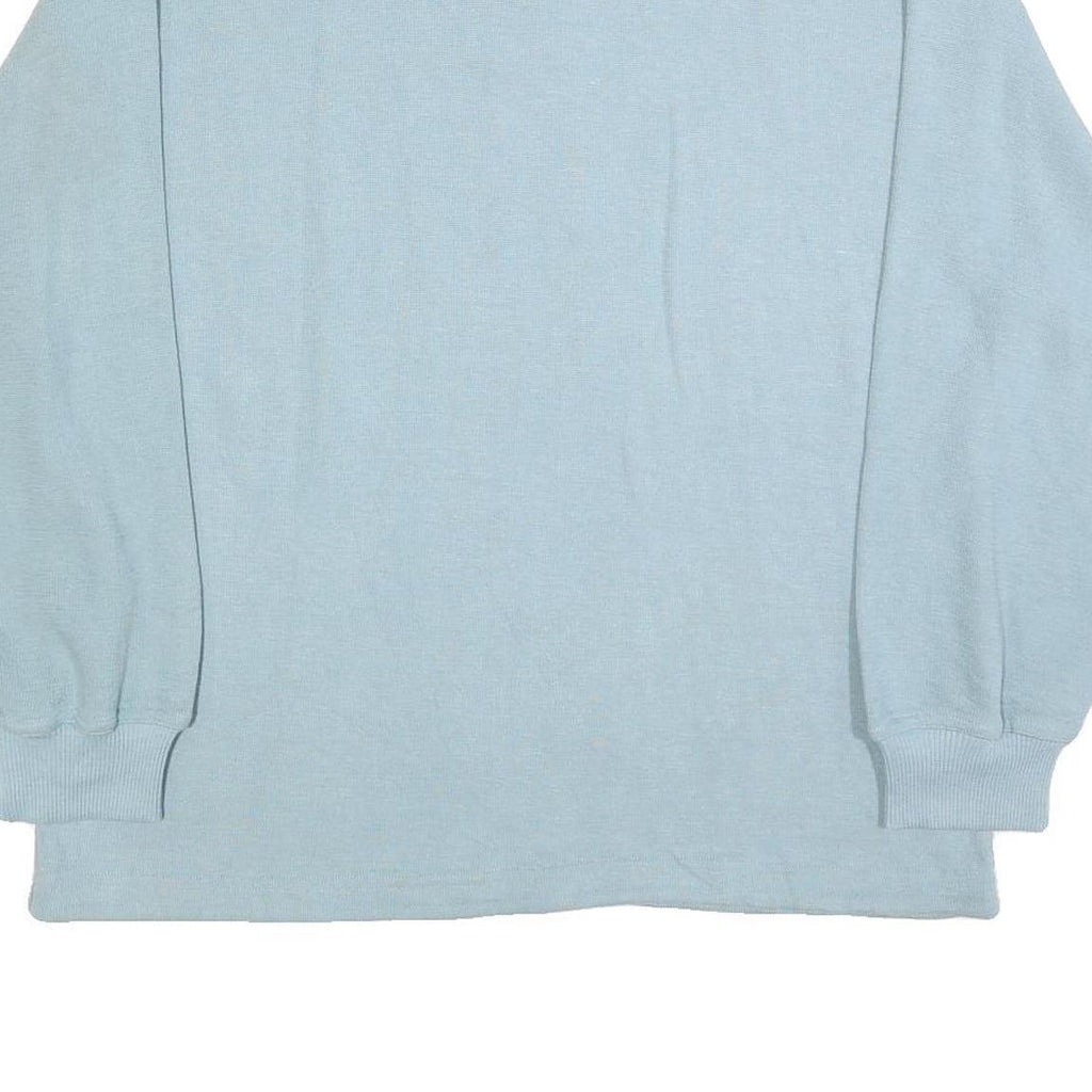 CUFFYS Womens Blue Collar L Floral Heart Embroidered Sweatshirt Casual Pullover