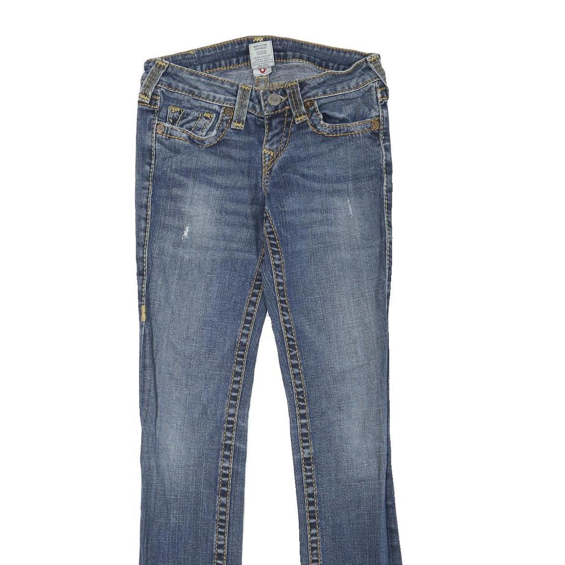 TRUE RELIGION Womens Jeans Blue Regular Skinny Denim Medium W26 L31 Zip