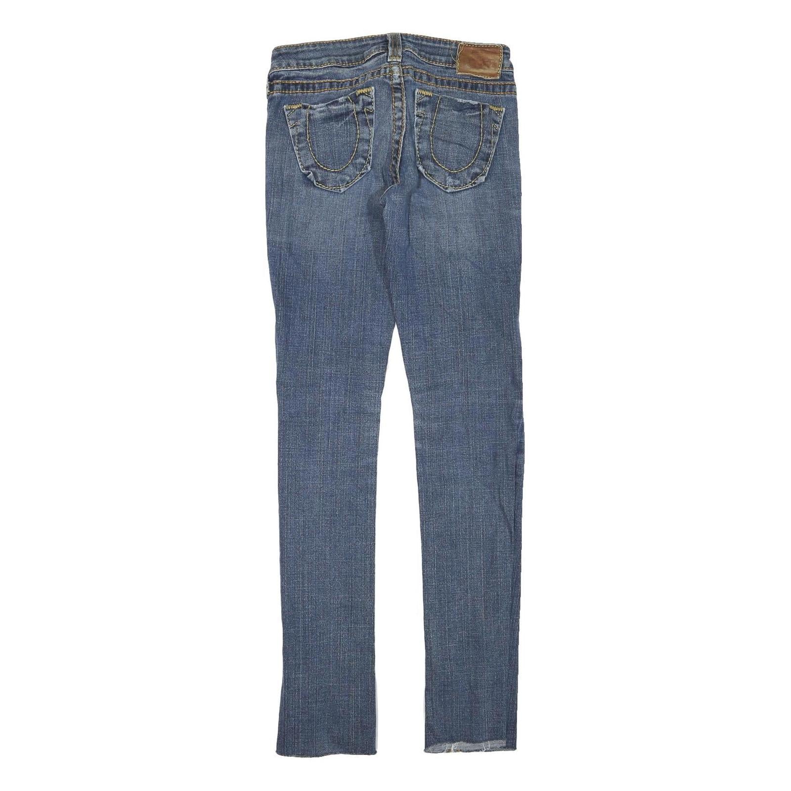 TRUE RELIGION Womens Jeans Blue Regular Skinny Denim Medium W26 L31 Zip