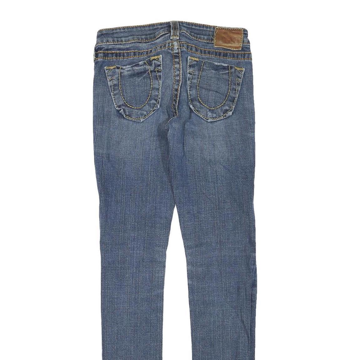 TRUE RELIGION Womens Jeans Blue Regular Skinny Denim Medium W26 L31 Zip