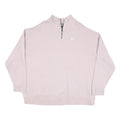 NIKE Mens Light Pink 1/4 Zip Sweatshirt L Casual Cotton Blend Pullover Top