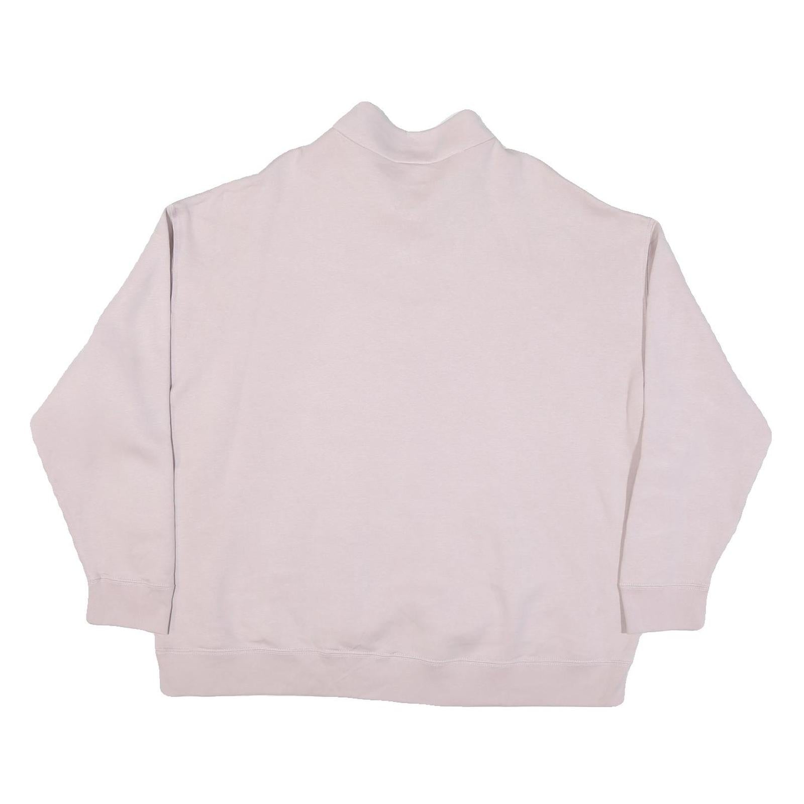 NIKE Mens Light Pink 1/4 Zip Sweatshirt L Casual Cotton Blend Pullover Top
