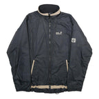 JACK WOLFSKIN Womens Black & Beige Outdoor Jacket UK 12 Polyester Zip Collar