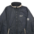 JACK WOLFSKIN Womens Black & Beige Outdoor Jacket UK 12 Polyester Zip Collar