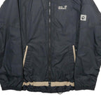 JACK WOLFSKIN Womens Black & Beige Outdoor Jacket UK 12 Polyester Zip Collar