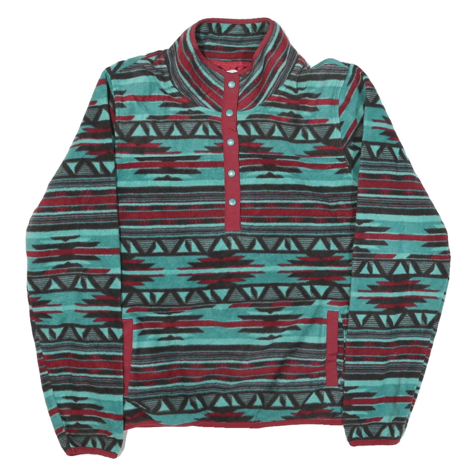 CINCH Mens Blue & Maroon Patterned Pullover Jumper Crew Neck Regular L Nylon