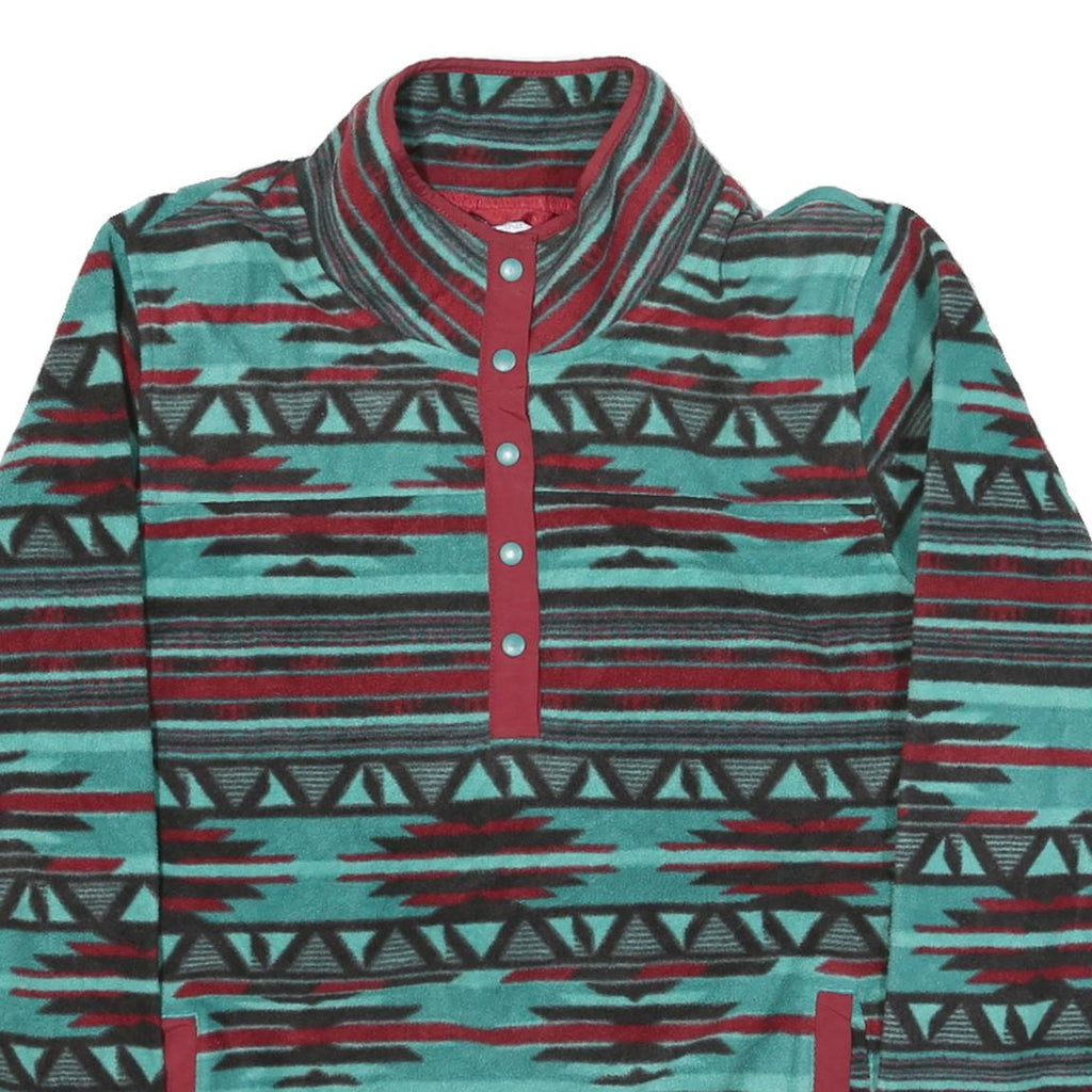 CINCH Mens Blue & Maroon Patterned Pullover Jumper Crew Neck Regular L Nylon