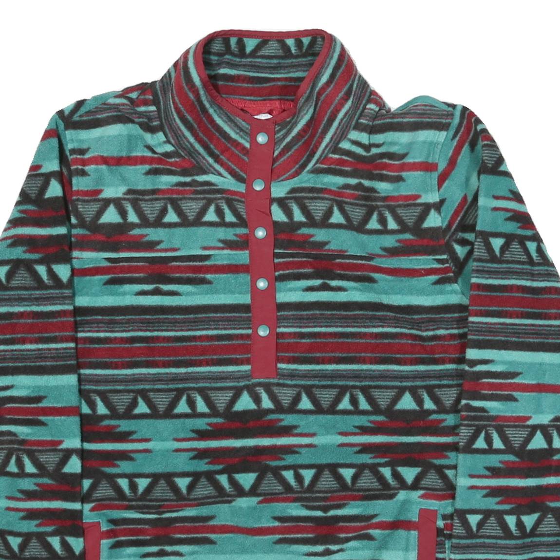 CINCH Mens Blue & Maroon Patterned Pullover Jumper Crew Neck Regular L Nylon