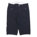 DOCKERS Womens Shorts Navy Casual M W32 Button Cotton Blend Relaxed Fit