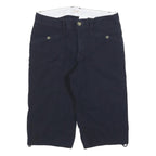 DOCKERS Womens Shorts Navy Casual M W32 Button Cotton Blend Relaxed Fit