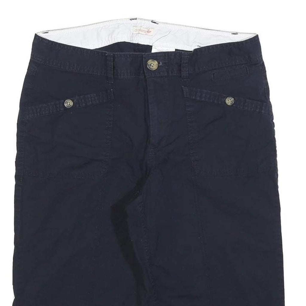 DOCKERS Womens Shorts Navy Casual M W32 Button Cotton Blend Relaxed Fit