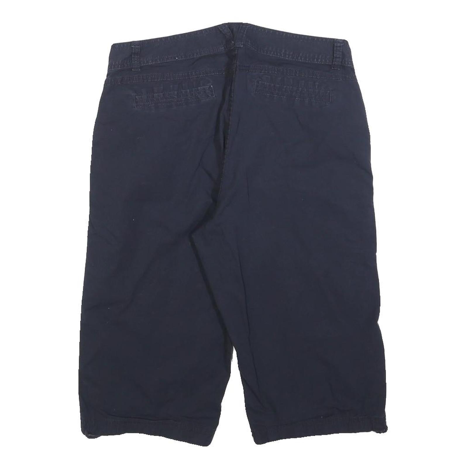 DOCKERS Womens Shorts Navy Casual M W32 Button Cotton Blend Relaxed Fit