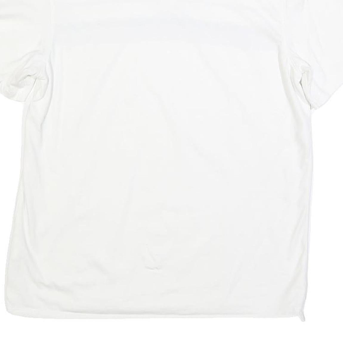 CALVIN KLEIN Mens White Polo Shirt M Cotton Blend Grey Striped Short Sleeve