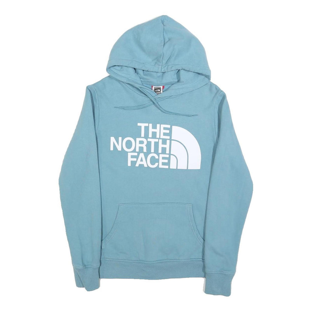 THE NORTH FACE Womens Blue Pullover Hoodie S Cotton Logo Sweatshirt