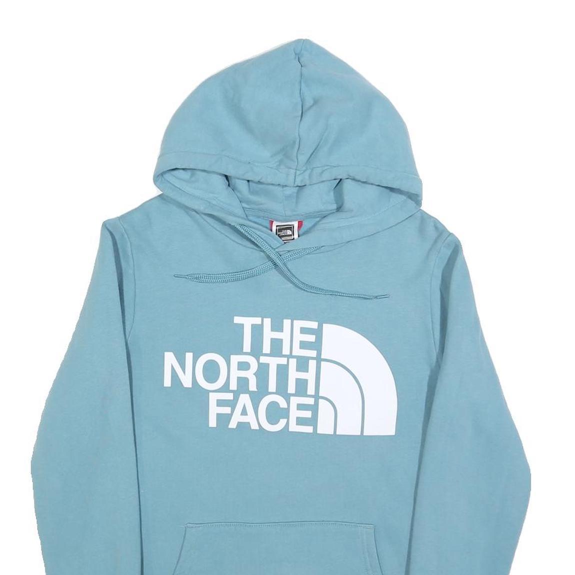THE NORTH FACE Womens Blue Pullover Hoodie S Cotton Logo Sweatshirt