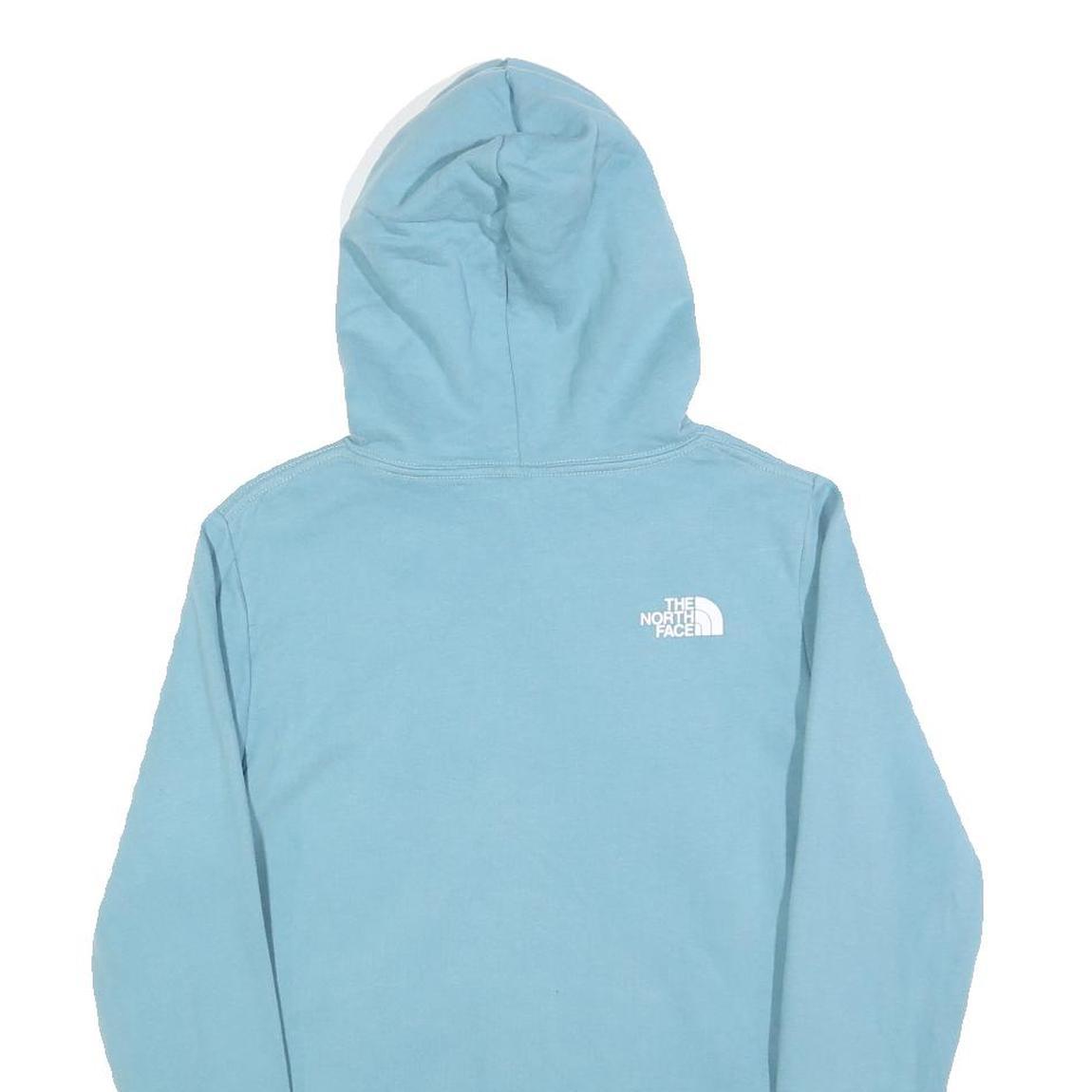 THE NORTH FACE Womens Blue Pullover Hoodie S Cotton Logo Sweatshirt