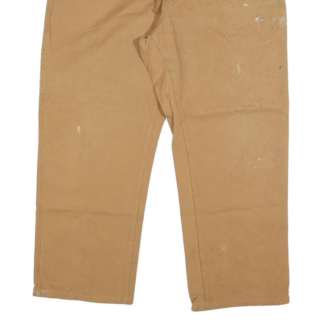 DICKIES Mens Regular Fit Beige Denim W38 L28 Workwear Zip Closure Jeans