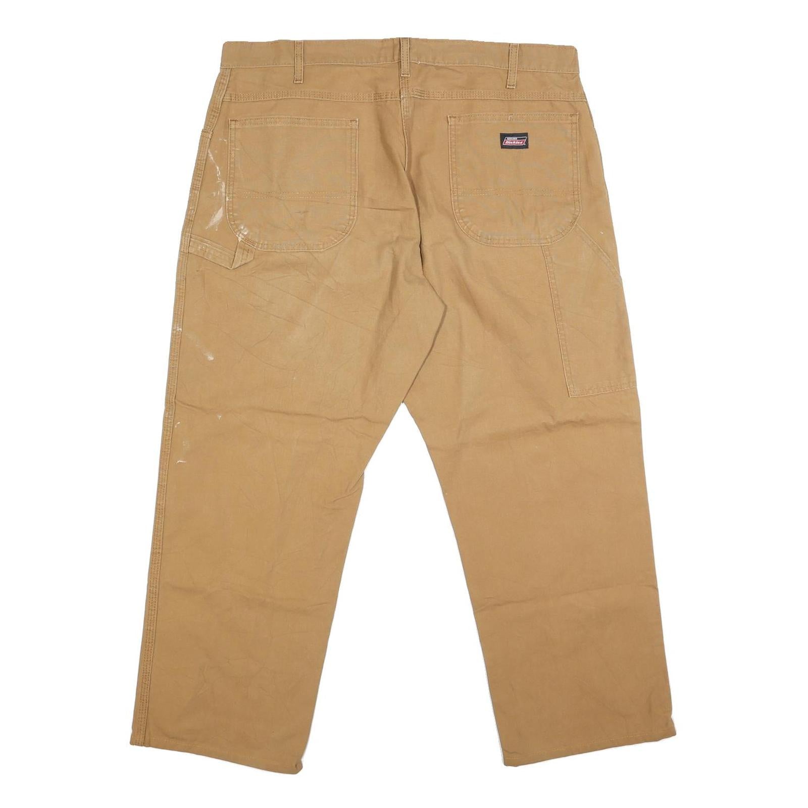 DICKIES Mens Regular Fit Beige Denim W38 L28 Workwear Zip Closure Jeans