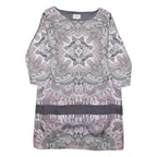 LAURA ASHLEY Womens Pink Grey Paisley Shift Polyester Dress UK 10 Floral Print
