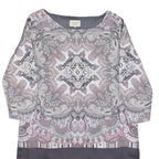 LAURA ASHLEY Womens Pink Grey Paisley Shift Polyester Dress UK 10 Floral Print