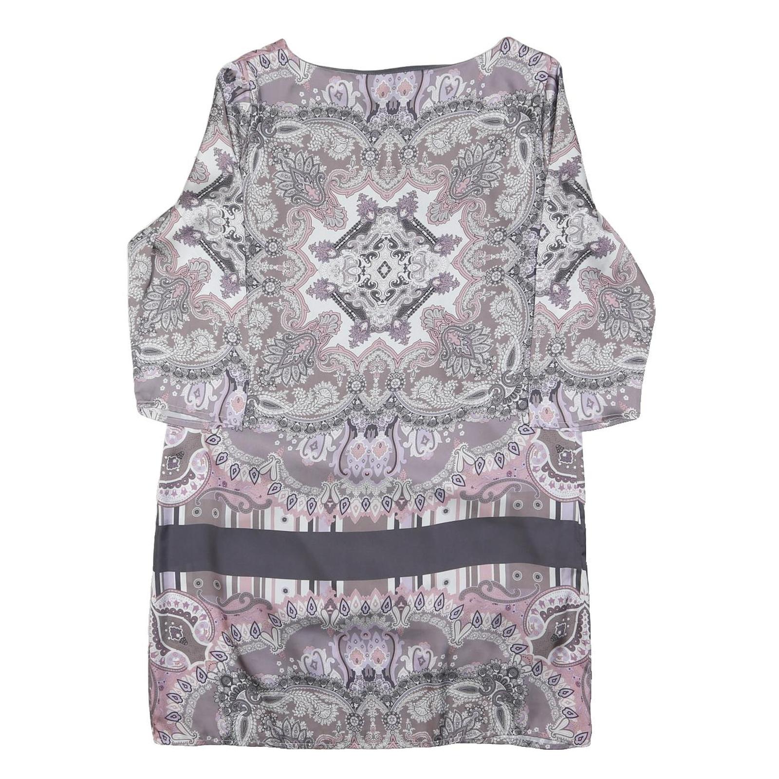 LAURA ASHLEY Womens Pink Grey Paisley Shift Polyester Dress UK 10 Floral Print