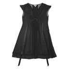 MONSOON Womens Black Fit & Flare Polyester Blend Dress Sleeveless V-Neck UK 14
