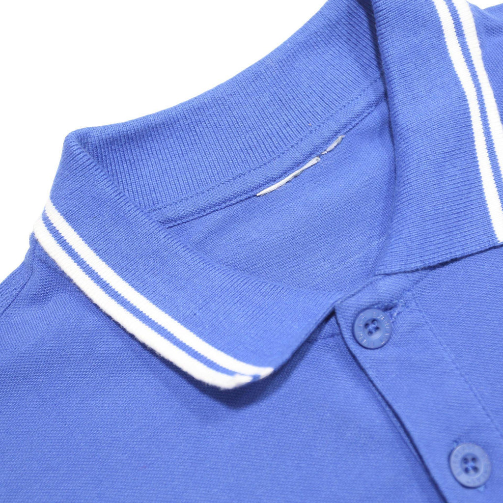 EVERLAST Mens Blue Polo Shirt M Cotton Short Sleeve Basic Sportswear