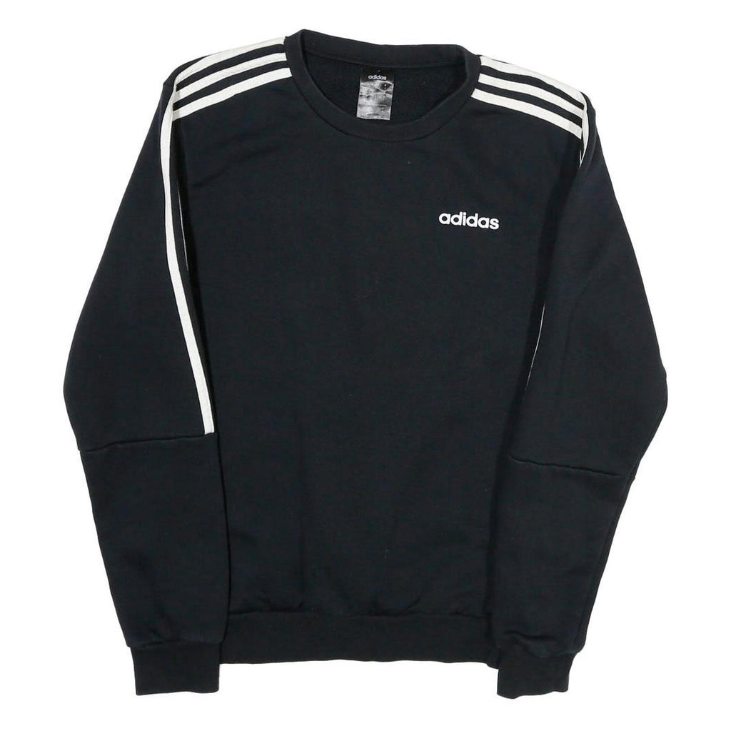 ADIDAS Mens Black Cotton Crew Neck Sweatshirt S Classic Sportswear