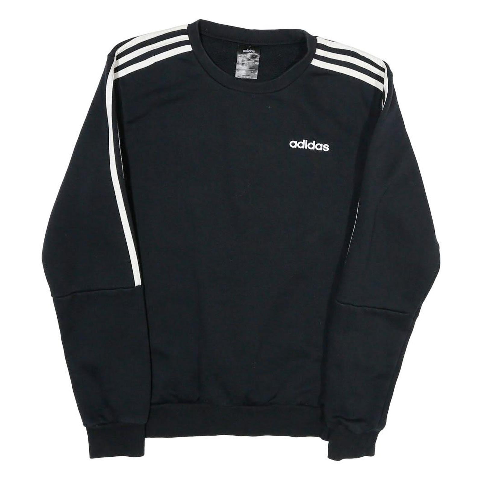 ADIDAS Mens Black Cotton Crew Neck Sweatshirt S Classic Sportswear