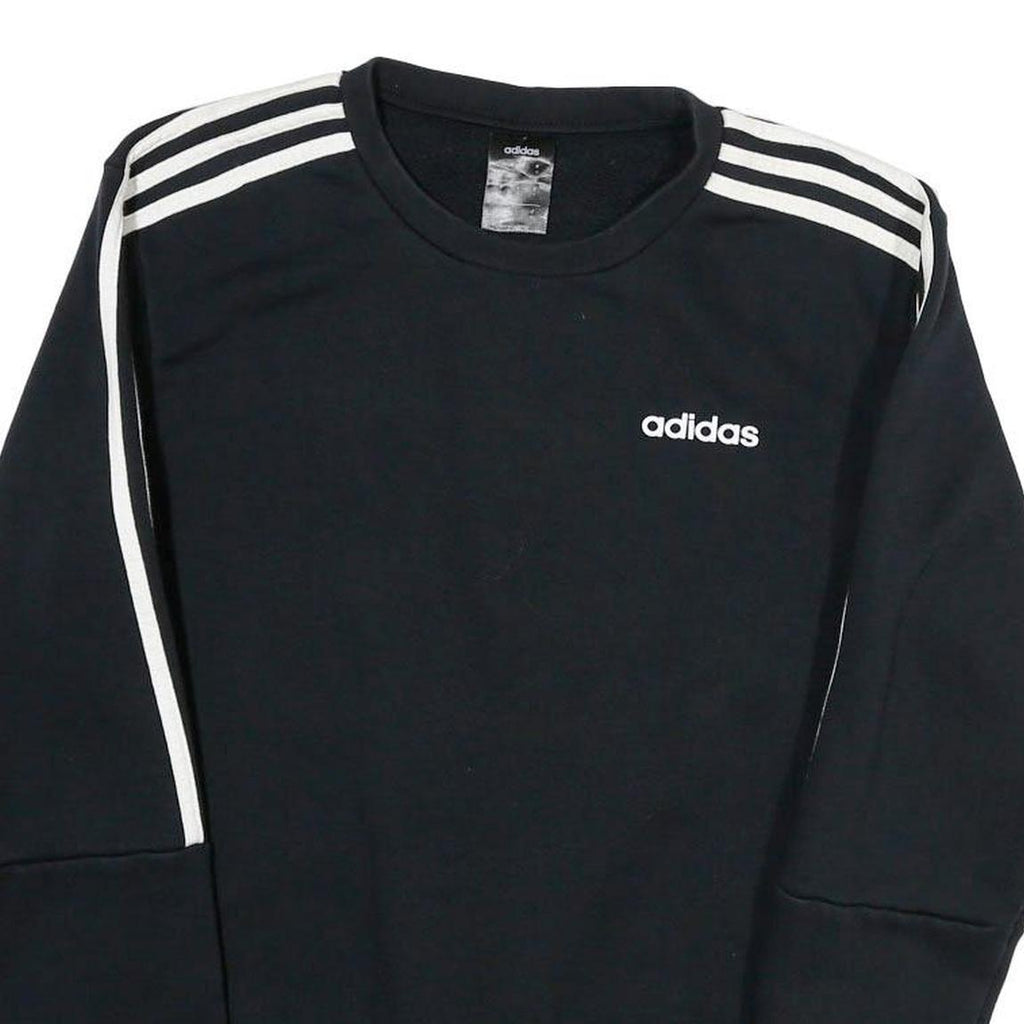 ADIDAS Mens Black Cotton Crew Neck Sweatshirt S Classic Sportswear