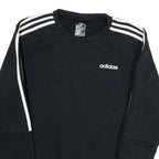 ADIDAS Mens Black Cotton Crew Neck Sweatshirt S Classic Sportswear
