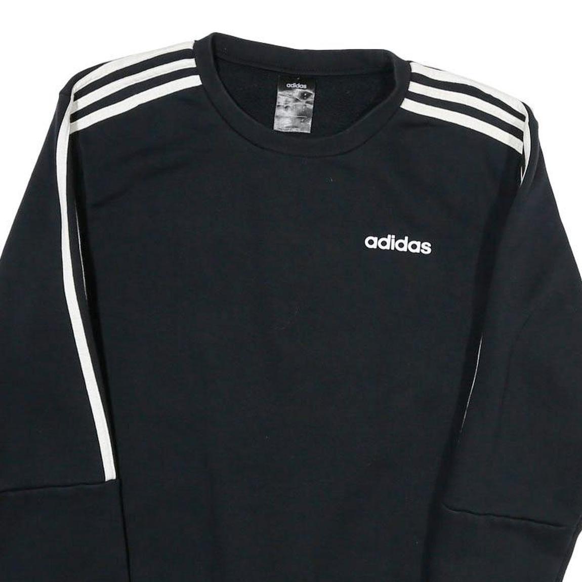 ADIDAS Mens Black Cotton Crew Neck Sweatshirt S Classic Sportswear