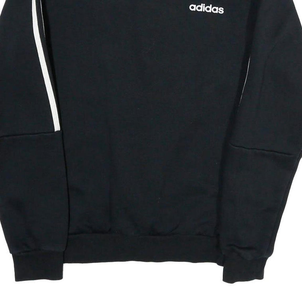 ADIDAS Mens Black Cotton Crew Neck Sweatshirt S Classic Sportswear