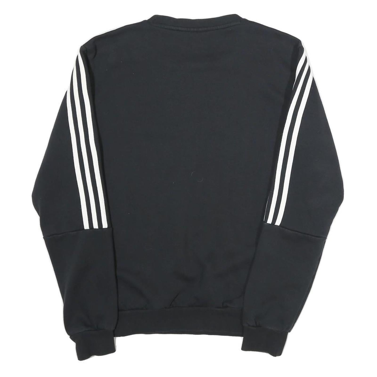 ADIDAS Mens Black Cotton Crew Neck Sweatshirt S Classic Sportswear