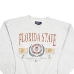 GALT Mens White Florida State Crew Neck L Cotton University Sweatshirt