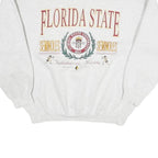 GALT Mens White Florida State Crew Neck L Cotton University Sweatshirt