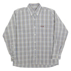 MARLBORO Mens Blue & Brown Check Shirt M Button-Down Collar Long Sleeve Casual