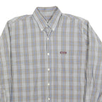MARLBORO Mens Blue & Brown Check Shirt M Button-Down Collar Long Sleeve Casual