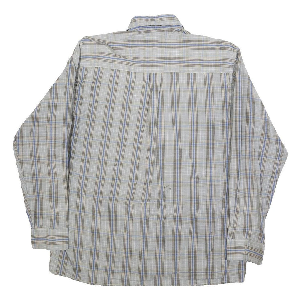 MARLBORO Mens Blue & Brown Check Shirt M Button-Down Collar Long Sleeve Casual