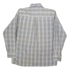 MARLBORO Mens Blue & Brown Check Shirt M Button-Down Collar Long Sleeve Casual