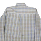 MARLBORO Mens Blue & Brown Check Shirt M Button-Down Collar Long Sleeve Casual