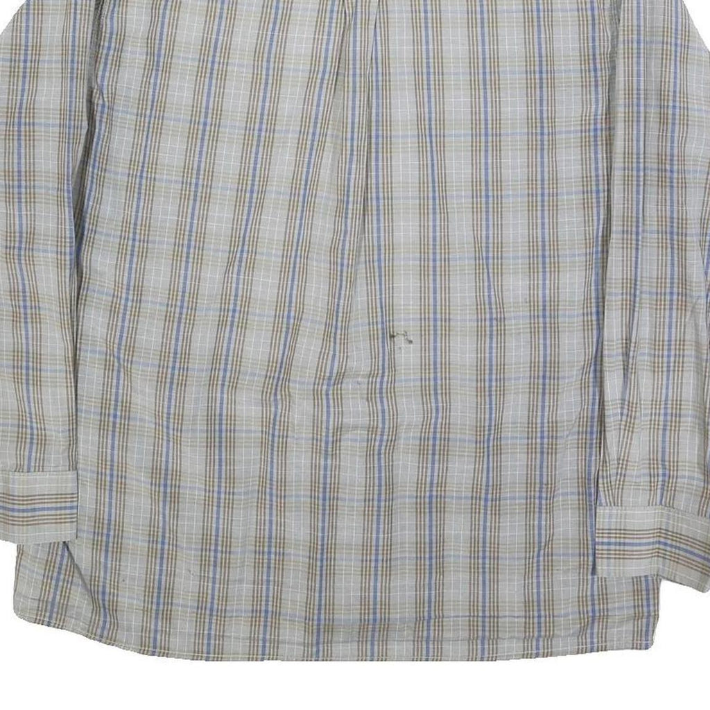 MARLBORO Mens Blue & Brown Check Shirt M Button-Down Collar Long Sleeve Casual